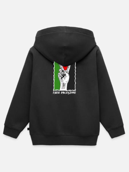 Free Gaza Free Palestine Liberté pour la Palestine - Premium børne zip-hættetrøje økologisk - sort