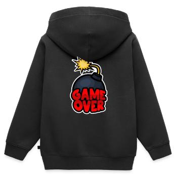 Game Over - Kinder Premium Organic Zip Hoodie - Schwarz - Hinten - AI Model Kid Male (0cm)