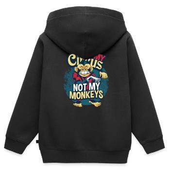 singe - Sweat Premium à capuche zippé enfant bio - noir - Dos - AI Model Kid Male (0cm)
