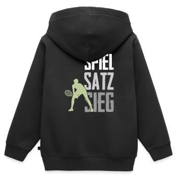 Tennis Spiel Satz Sieg - Kinder Premium Organic Zip Hoodie - Schwarz - Hinten - AI Model Kid Male (0cm)
