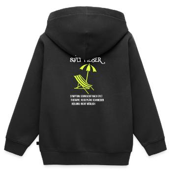 Sylt - Kinder Premium Organic Zip Hoodie - Schwarz - Hinten - AI Model Kid Male (0cm)