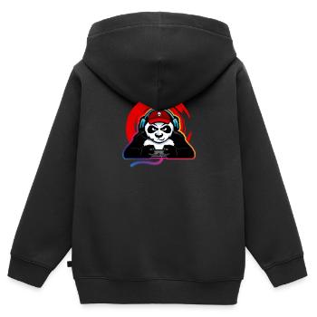 Gaming Panda Headset Controller - Kinder Premium Organic Zip Hoodie - Schwarz - Hinten - AI Model Kid Male (0cm)