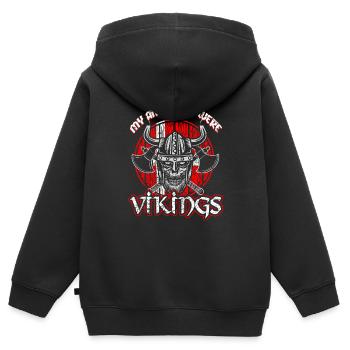 Danish Viking - Kids Premium Organic Zip-up Hoodie - black - Back - AI Model Kid Male (0cm)