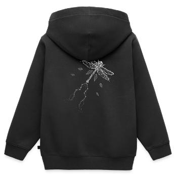 Libelle - Kinder Premium Organic Zip Hoodie - Schwarz - Hinten - AI Model Kid Male (0cm)