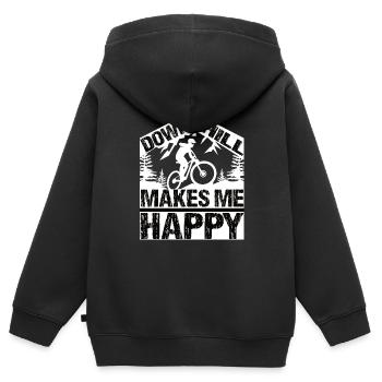 Downhill Downhill Mountainbike Downhill Fahrrad - Kinder Premium Organic Zip Hoodie - Schwarz - Hinten - AI Model Kid Male (0cm)