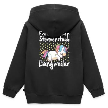 Einhorn Fresst meinen Sternenstaub - Kinder Premium Organic Zip Hoodie - Schwarz - Hinten - AI Model Kid Male (0cm)