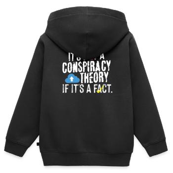 Conspiracy theory facts - Kids Premium Organic Zip-up Hoodie - black - Back - AI Model Kid Male (0cm)