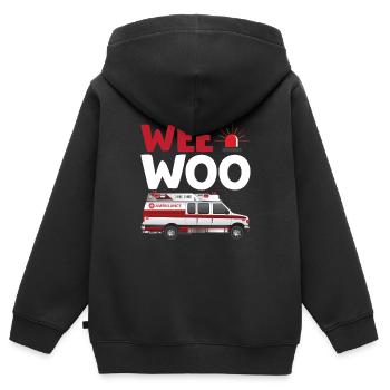 Ersthelfer Krankenwagen Rettungswagen Sanitäter - Kinder Premium Organic Zip Hoodie - Schwarz - Hinten - AI Model Kid Male (0cm)