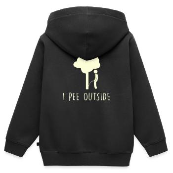 Camping-car Pinkel Camping Baumpinkler extérieur - Sweat Premium à capuche zippé enfant bio - noir - Dos - AI Model Kid Male (0cm)