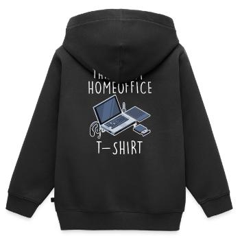 Computer Humor Homeoffice Humor - Kinder Premium Organic Zip Hoodie - Schwarz - Hinten - AI Model Kid Male (0cm)