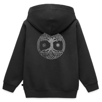 Viking Viking Valhalla Odin Thor Nordmann Skal - Sweat Premium à capuche zippé enfant bio - noir - Dos - AI Model Kid Male (0cm)