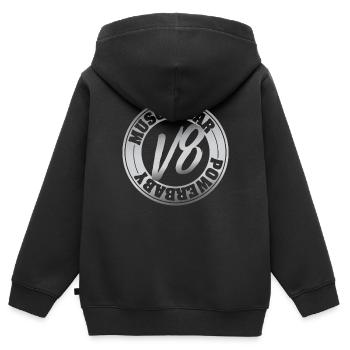 V8 Motor Musclecar Ami - Sweat Premium à capuche zippé enfant bio - noir - Dos - AI Model Kid Male (0cm)