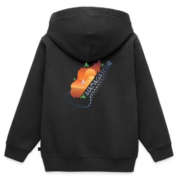 Madagaskar - Kinder Premium Organic Zip Hoodie - Schwarz - Hinten - AI Model Kid Male (0cm)