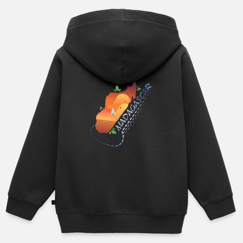 Madagaskar - Kinder Premium Organic Zip Hoodie - Schwarz