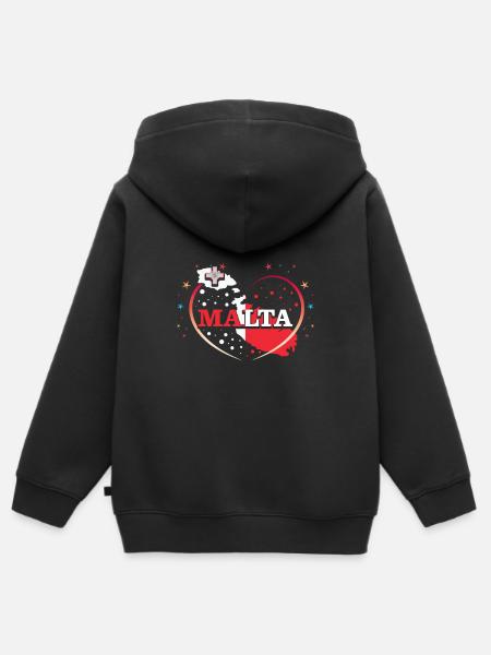 Malta - Kinder Premium Organic Zip Hoodie - Schwarz