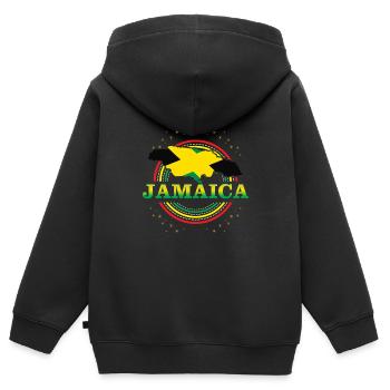 Jamaica - Kinder Premium Organic Zip Hoodie - Schwarz - Hinten - AI Model Kid Male (0cm)