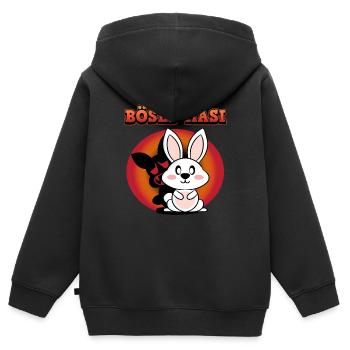 Böses Hasi Süß Lustig Böse Spruch Geschenk Witzig - Kinder Premium Organic Zip Hoodie - Schwarz - Hinten - AI Model Kid Male (0cm)