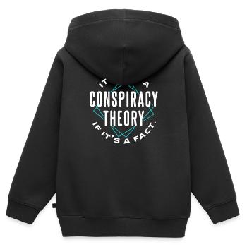 Conspiracy theory facts - Kids Premium Organic Zip-up Hoodie - black - Back - AI Model Kid Male (0cm)