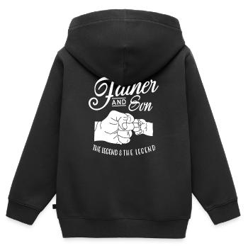 Vater und Sohn - Kinder Premium Organic Zip Hoodie - Schwarz - Hinten - AI Model Kid Male (0cm)