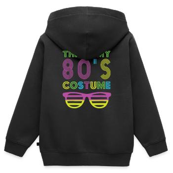 80er Jahre Kostüm - Kinder Premium Organic Zip Hoodie - Schwarz - Hinten - AI Model Kid Male (0cm)
