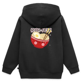 Japan - Kinder Premium Organic Zip Hoodie - Schwarz - Hinten - AI Model Kid Male (0cm)