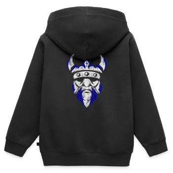 Finlande - Sweat Premium à capuche zippé enfant bio - noir - Dos - AI Model Kid Male (0cm)