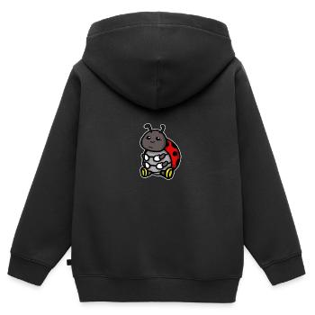 Süßer Marienkäfer Glücksbringer Geschenk - Kinder Premium Organic Zip Hoodie - Schwarz - Hinten - AI Model Kid Male (0cm)