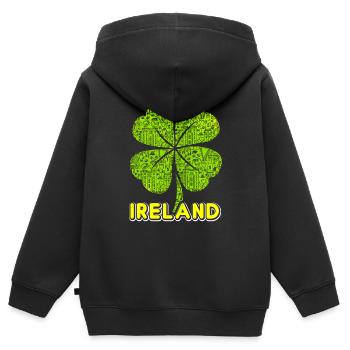 Irlande - Sweat Premium à capuche zippé enfant bio - noir - Dos - AI Model Kid Male (0cm)