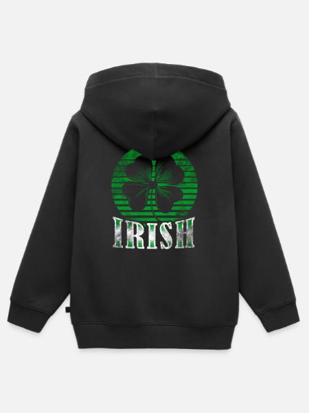 Irisch - Kinder Premium Organic Zip Hoodie - Schwarz