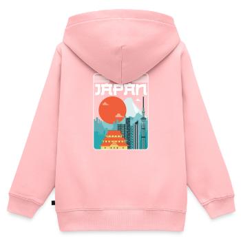 Japan - Kinder Premium Organic Zip Hoodie - Rosa - Hinten - AI Model Kid Female (0cm)