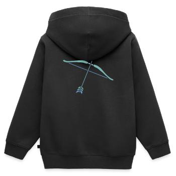 Signe du zodiaque Sagittaire - Sweat Premium à capuche zippé enfant bio - noir - Dos - AI Model Kid Male (0cm)