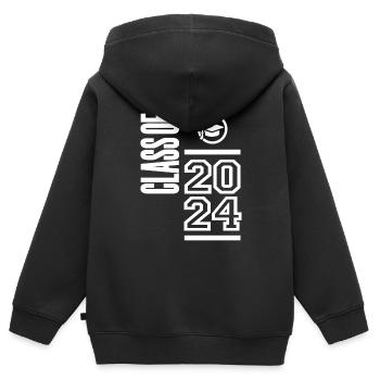 Klasse von 2024 - Senior Graduation School - Kinder Premium Organic Zip Hoodie - Schwarz - Hinten - AI Model Kid Male (0cm)
