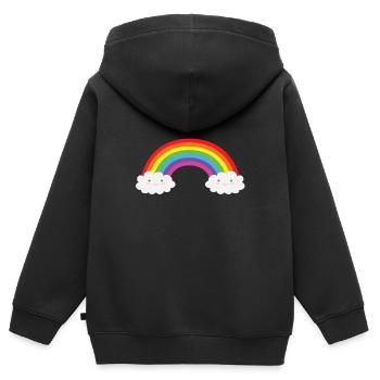 Arc en ciel arc en ciel - Sweat Premium à capuche zippé enfant bio - noir - Dos - AI Model Kid Male (0cm)