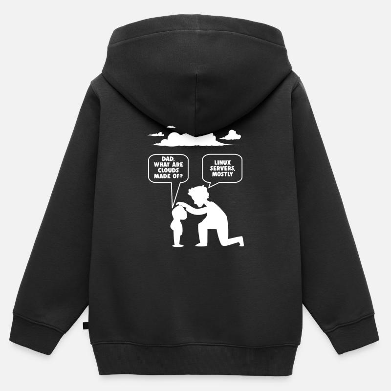 Linux software developer computer programmer - Kids Premium Organic Zip-up Hoodie - black