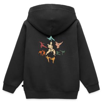 Karate - Kinder Premium Organic Zip Hoodie - Schwarz - Hinten - AI Model Kid Male (0cm)