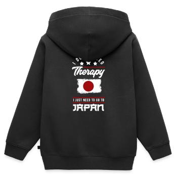 Japon - Sweat Premium à capuche zippé enfant bio - noir - Dos - AI Model Kid Male (0cm)