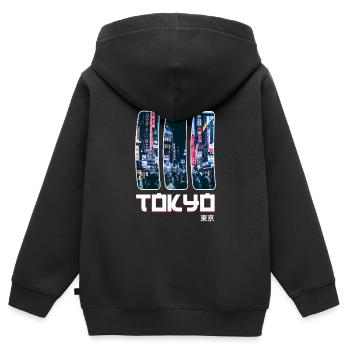 Japan - Kinder Premium Organic Zip Hoodie - Schwarz - Hinten - AI Model Kid Male (0cm)