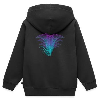 Manta Ray - Kids Premium Organic Zip-up Hoodie - black - Back - AI Model Kid Male (0cm)