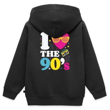 90s 90s 90s fashion 90s music - Kids Premium Organic Zip-up Hoodie - black - Back - AI Model Kid Male (0cm)