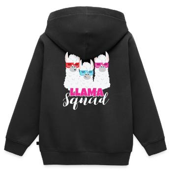 Lama Lama Squad Lama und Alpakas Alpaka - Kinder Premium Organic Zip Hoodie - Schwarz - Hinten - AI Model Kid Male (0cm)