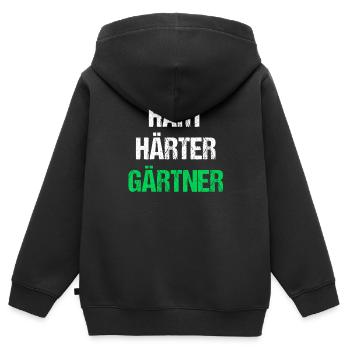 Hart Härter Gärtner - Kinder Premium Organic Zip Hoodie - Schwarz - Hinten - AI Model Kid Male (0cm)
