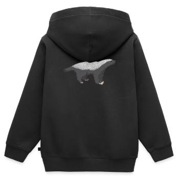Honigdachs Illustration - Kinder Premium Organic Zip Hoodie - Schwarz - Hinten - AI Model Kid Male (0cm)