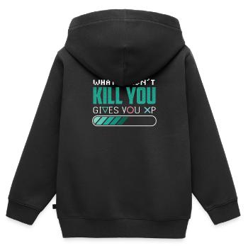 Chemise de joueur d'ordinateur de jeu cadeau drôle - Sweat Premium à capuche zippé enfant bio - noir - Dos - AI Model Kid Male (0cm)