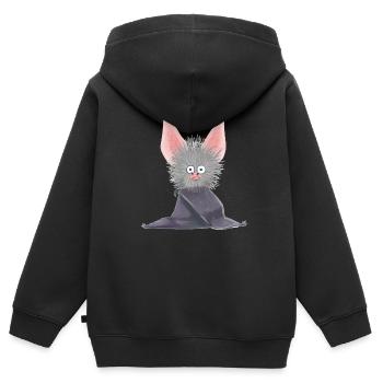 Chauve-souris, Noctambule, Suceur De Sang, Faune, Bébé - Sweat Premium à capuche zippé enfant bio - noir - Dos - AI Model Kid Male (0cm)