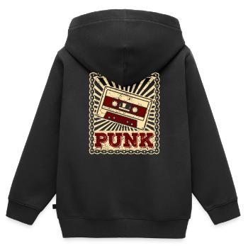 Punk Punks Punker Punkrock Punkrocker Anarchie 1 - Kinder Premium Organic Zip Hoodie - Schwarz - Hinten - AI Model Kid Male (0cm)