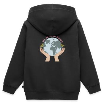 Save the Earth Planet Geschenkidee - Kinder Premium Organic Zip Hoodie - Schwarz - Hinten - AI Model Kid Male (0cm)