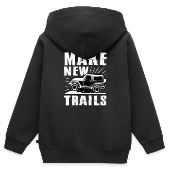 off the road - Kinder Premium Organic Zip Hoodie - Schwarz - Hinten - AI Model Kid Male (0cm)