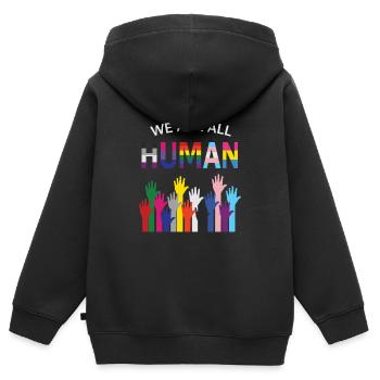 drapeau de fierté - Sweat Premium à capuche zippé enfant bio - noir - Dos - AI Model Kid Male (0cm)