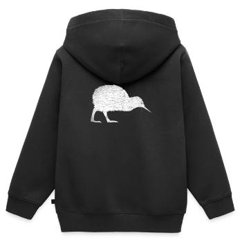 Neuseeland Backpacker - Kinder Premium Organic Zip Hoodie - Schwarz - Hinten - AI Model Kid Male (0cm)