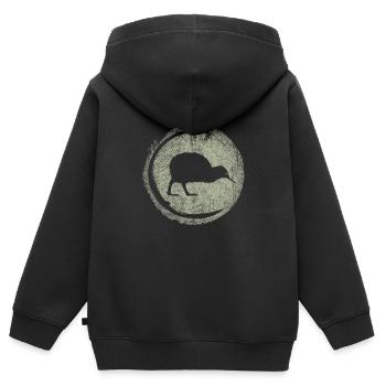 Neuseeland - Kinder Premium Organic Zip Hoodie - Schwarz - Hinten - AI Model Kid Male (0cm)